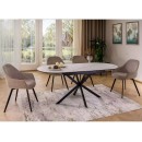 Стол обеденный SIGNAL GASTON Ceramic белый/черный 140-180/80